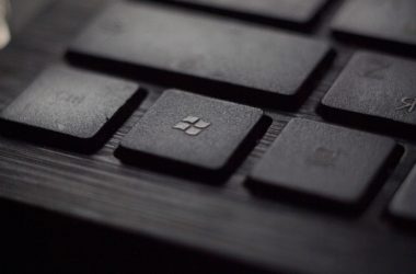 black laptop computer keyboard in closeup photo