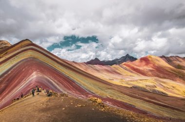 mountain under gray clouds