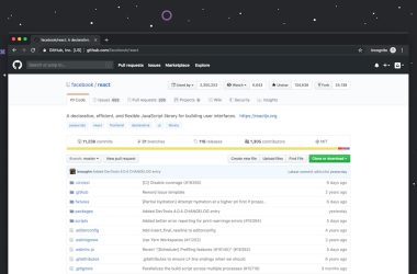 Github website on desktop