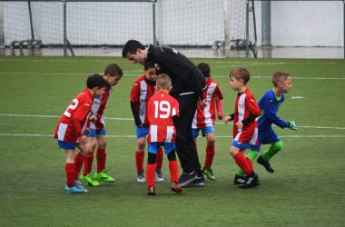 children playing soccer