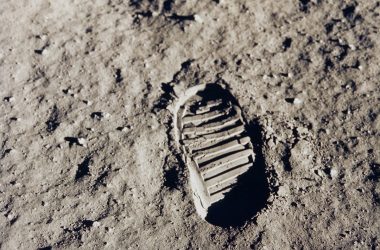 Footprint on lunar regolith