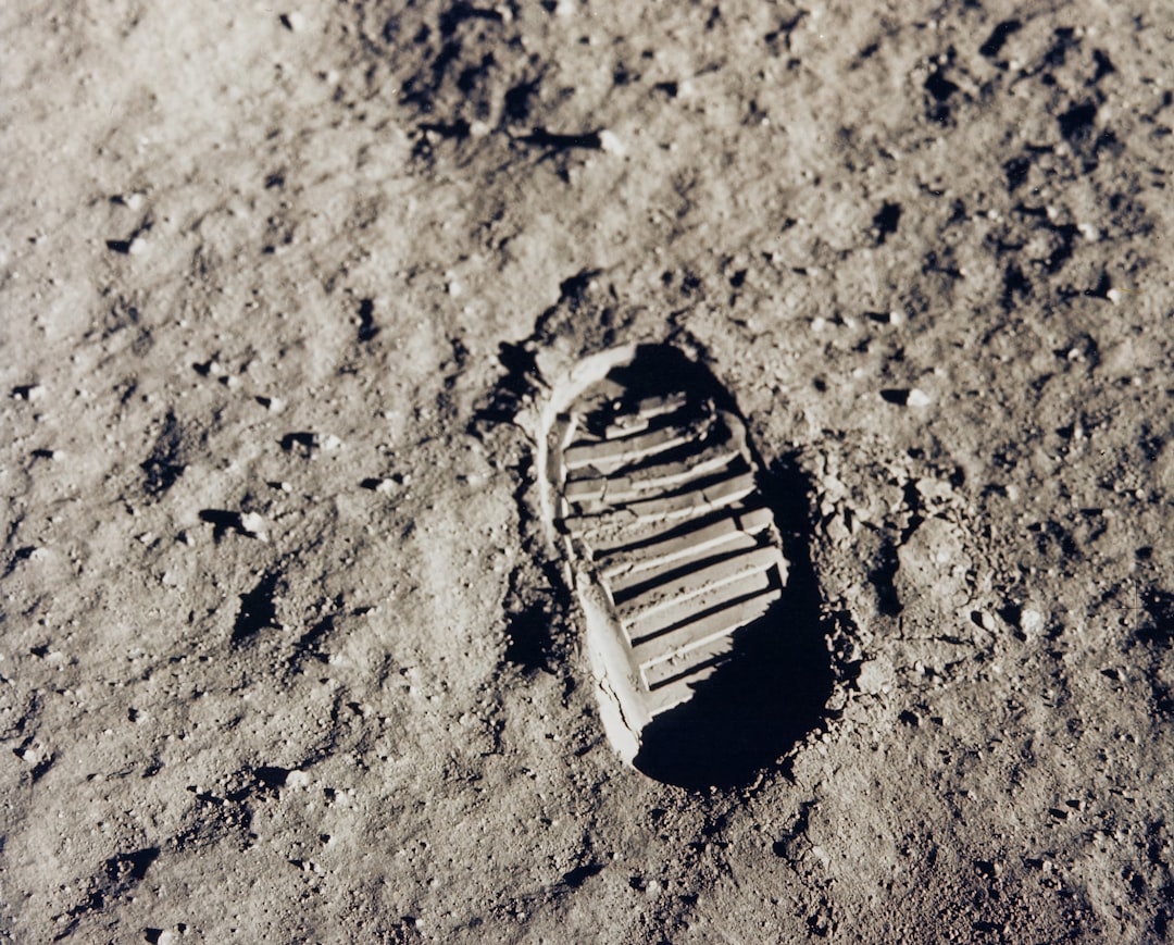 Footprint on lunar regolith