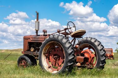 a tractor in a field