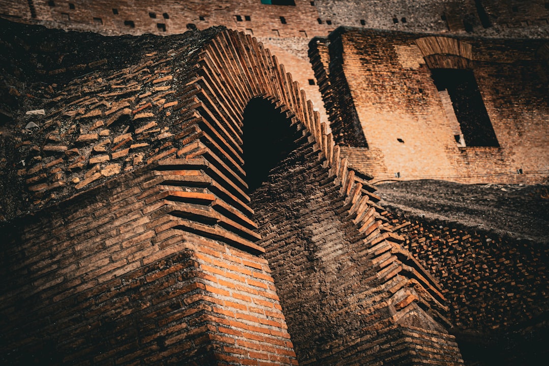 A brick building with a small window in it