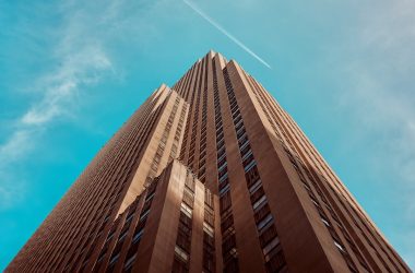 worm's eye view of brown building