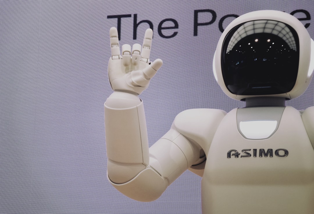 Asimo robot doing handsign