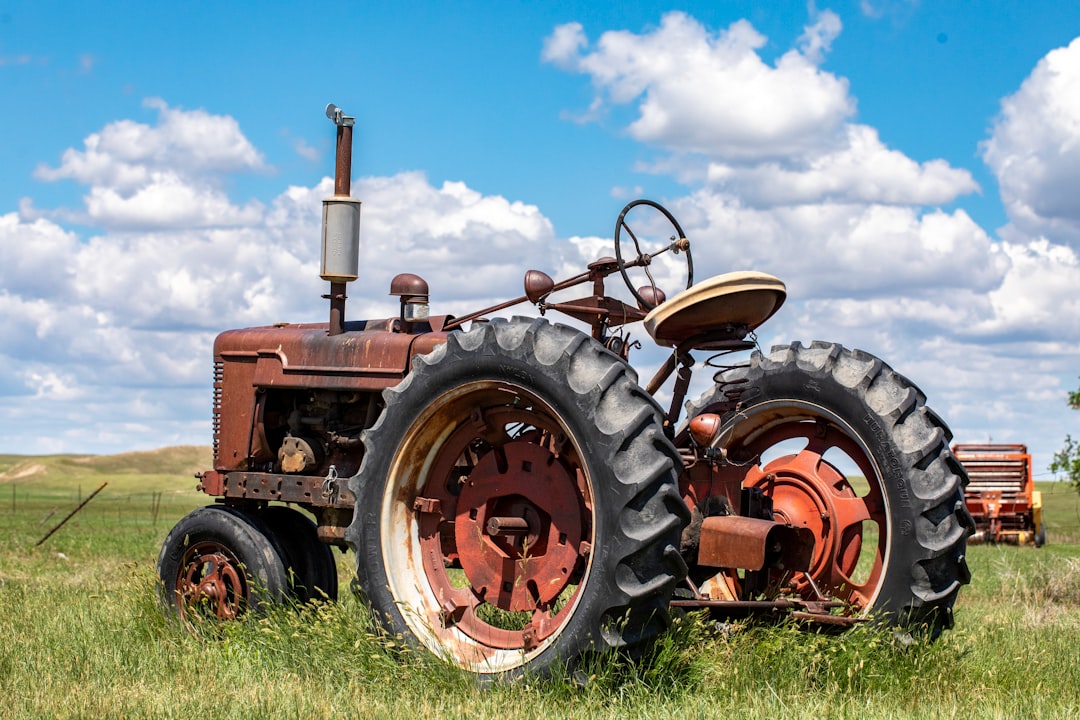 a tractor in a field