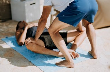 two men about to wrestling