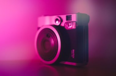 black and red nikon camera