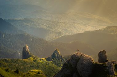 landscape photography of mountain hit by sun rays