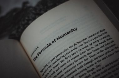 a close up of an open book with text