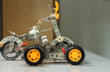 gray and red lego toy