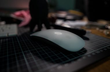 a computer mouse sitting on top of a table