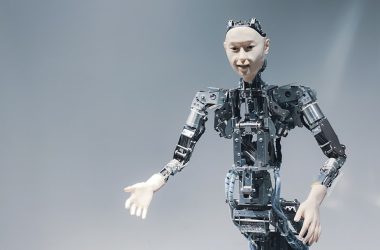 a robot that is standing in the air