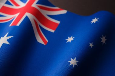 a close up of the flag of australia