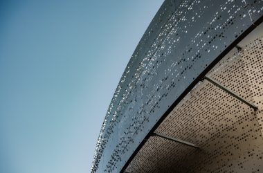 a close up of the side of a building