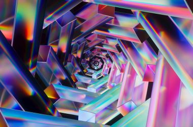 a very colorful picture of a very large structure
