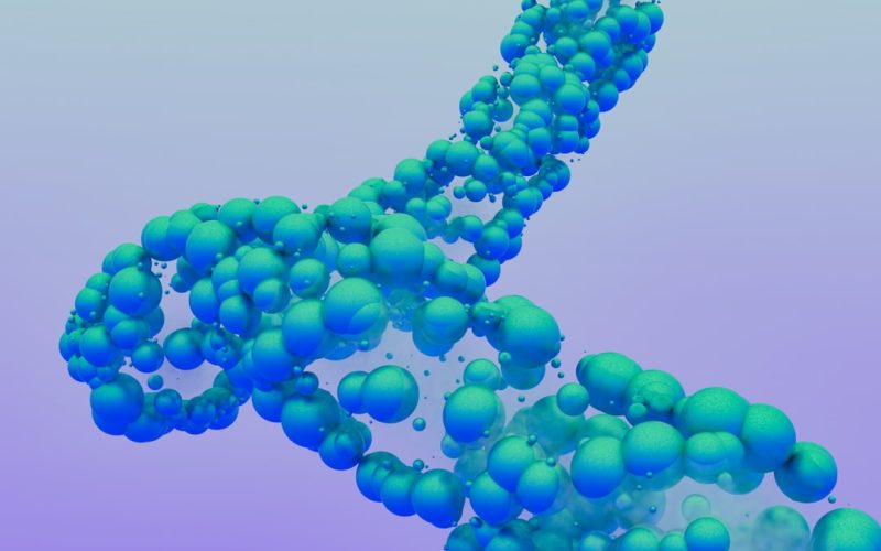 A computer generated image of a spiral of bubbles