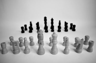 white and black chess piece