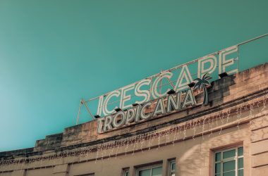 a sign that is on the side of a building