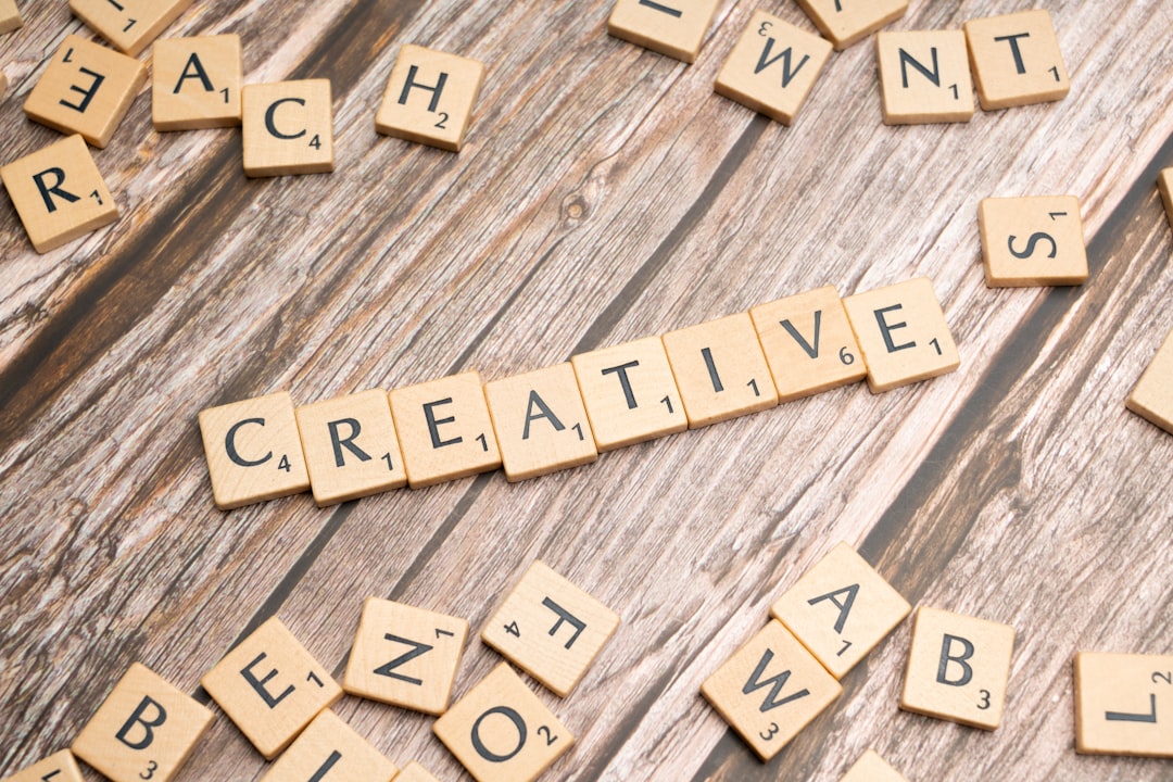 scrabble tiles spelling out the word creative