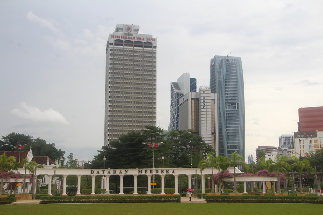 a city with tall buildings in the background