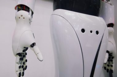 white and black robot