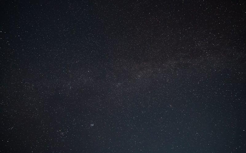 the night sky is filled with stars