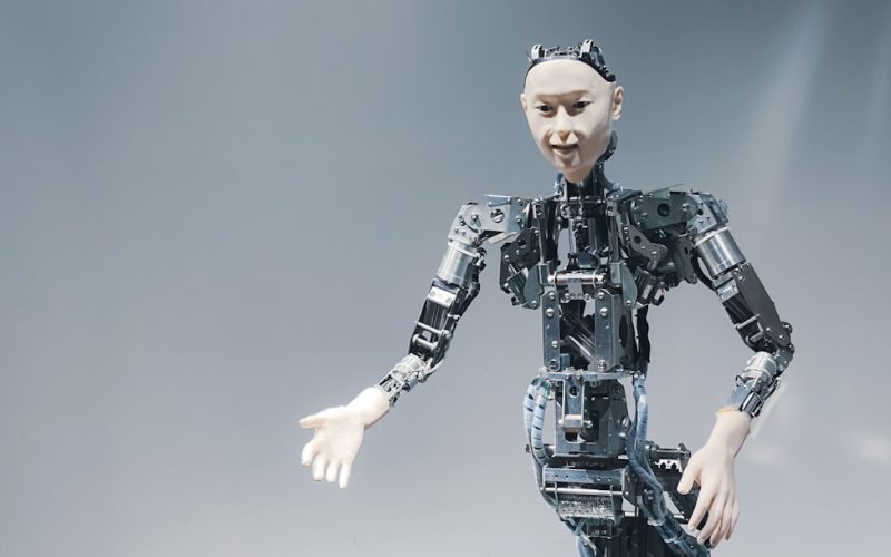 a robot that is standing in the air