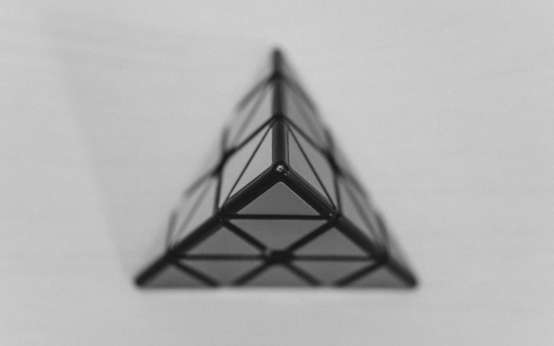 black and white pyramid illustration