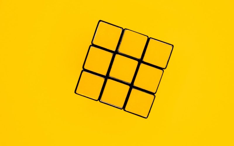 white and blue square illustration