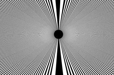 Black and white abstract pattern with a central circle.
