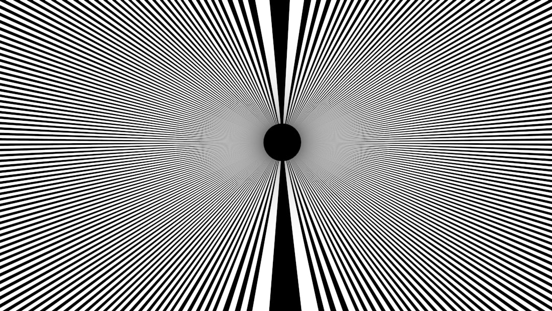 Black and white abstract pattern with a central circle.