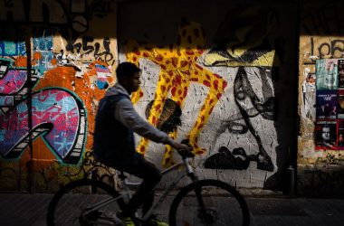 man driving bike