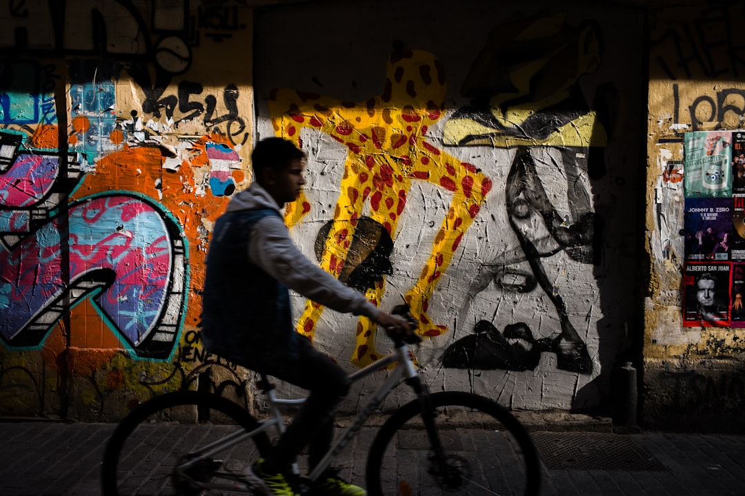 man driving bike