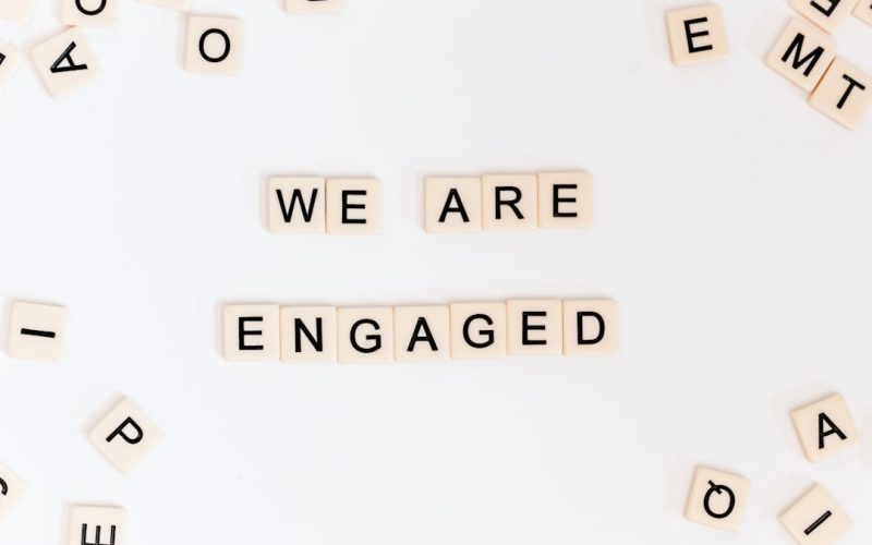 we are engaged letter blocks