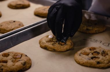 brown cookies on white paper